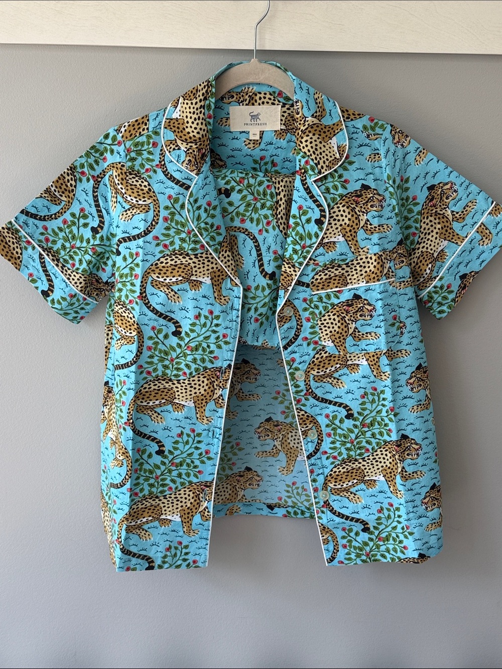 Printfresh Bagheera Leopard 🐆 Print Something Blue (Aqua) Short Pajama Set-XXS - Picture 5 of 16
